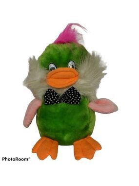 TBI Green Duck Plush Stuffed Animal Polka Dot Bow